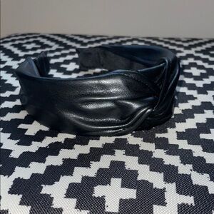 Black Faux Leather Headband